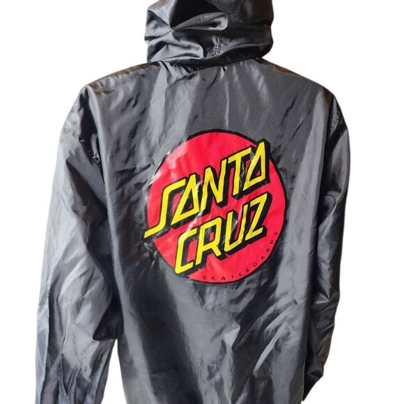 Santa Cruz Skateboards Windbreaker Large Jacket Hooded Logo Streetwear Grunge - Picture 1 of 16